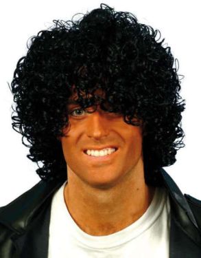 80s Jacko Wet Look Fancy Dress Wig